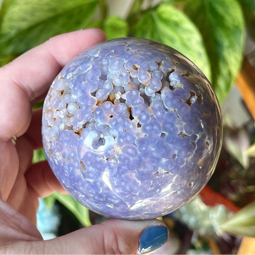 💜Grape Agate Mental Clarity Crystal Ball Sphere Indonesia💜 - Picture 4 of 5